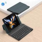 For Samsung Galaxy Z Fold4 GKK Magnetic Folding Bluetooth Keyboard Leather Case(Dark Green)