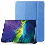 For iPad 10th Gen 10.9 2022 Silk Texture Three-fold Horizontal Flip Leather Tablet Case(Blue)