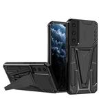 For Samsung Galaxy S23+ 5G Super V Armor PC + TPU Phone Case with Invisible Holder(Black)