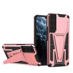 For Samsung Galaxy S23+ 5G Super V Armor PC + TPU Phone Case with Invisible Holder(Rose Gold)