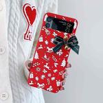 For Samsung Galaxy Z Flip4 5G Skin Feel Christmas Bow Phone Case(Christmas Gifts)