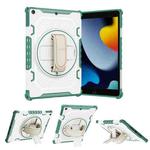 For iPad 10.2 2021 2 in 1 Shockproof Tablet Case with Holder & Hand Strap(Green)