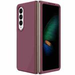 For Samsung Galaxy Z Fold4 5G Solid Color PC Coverage Folding Phone Case(Wine Red)