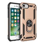 For iPhone SE 2022 / SE 2020 Shockproof TPU + PC Protective Case with 360 Degree Rotating Holder(Gold)