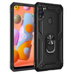 For Galaxy A11 (EU Version) Shockproof TPU + PC Protective Case with 360 Degree Rotating Holder(Black)