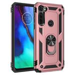 For Motorola Moto G Stylus Shockproof TPU + PC Protective Case with 360 Degree Rotating Holder(Rose Gold)