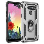 For LG K50S Shockproof TPU + PC Protective Case with 360 Degree Rotating Holder(Silver)