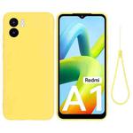 For Xiaomi Redmi A1 / A2 Pure Color Liquid Silicone Shockproof Phone Case(Yellow)