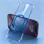 For iPhone 14 Pro Max Four Corner Clear Magsafe Phone Case(Blue)