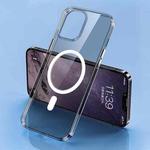 For iPhone 13 Four Corner Clear Magsafe Phone Case(Black)