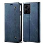 For Xiaomi Redmi Note 12 Pro+ China Denim Texture Leather Phone Case(Blue)