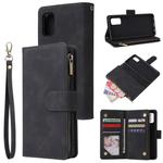 For Galaxy A41 Multifunctional Horizontal Flip Leather Case, with Card Slot & Holder & Zipper Wallet & Photo Frame(Black)