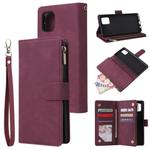 For Galaxy Note10 Lite Multifunctional Horizontal Flip Leather Case, with Card Slot & Holder & Zipper Wallet & Photo Frame(Red Wine)
