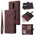 For OnePlus 8 Multifunctional Horizontal Flip Leather Case, with Card Slot & Holder & Zipper Wallet & Photo Frame(Coffee)