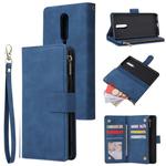 For OnePlus 8 Multifunctional Horizontal Flip Leather Case, with Card Slot & Holder & Zipper Wallet & Photo Frame(Blue)