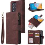 For Huawei P40 Pro Multifunctional Horizontal Flip Leather Case, with Card Slot & Holder & Zipper Wallet & Photo Frame(Coffee)