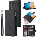 For Huawei P40 Pro Multifunctional Horizontal Flip Leather Case, with Card Slot & Holder & Zipper Wallet & Photo Frame(Black)