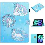 For iPad 10th Gen 10.9 2022 Coloured Drawing Stitching Smart Leather Tablet Case(Unicorn)