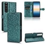 For Sony Xperia 1 III Honeycomb Dot Texture Leather Phone Case(Green)