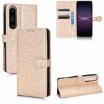 For Sony Xperia 1 IV Honeycomb Dot Texture Leather Phone Case(Gold)