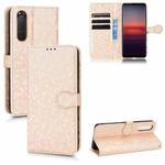 For Sony Xperia 5 II Honeycomb Dot Texture Leather Phone Case(Gold)