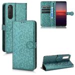 For Sony Xperia 5 II Honeycomb Dot Texture Leather Phone Case(Green)