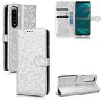 For Sony Xperia 5 III Honeycomb Dot Texture Leather Phone Case(Silver)
