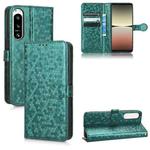 For Sony Xperia 5 IV Honeycomb Dot Texture Leather Phone Case(Green)
