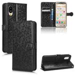 For Sharp Aquos Simple Sumaho 6 Honeycomb Dot Texture Leather Phone Case(Black)