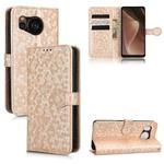 For Sharp Aquos Sense7 Honeycomb Dot Texture Leather Phone Case(Gold)