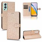 For OnePlus Nord 2 5G Honeycomb Dot Texture Leather Phone Case(Gold)