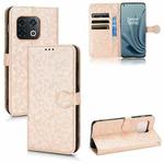 For OnePlus 10 Pro 5G Honeycomb Dot Texture Leather Phone Case(Gold)