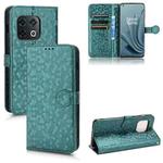 For OnePlus 10 Pro 5G Honeycomb Dot Texture Leather Phone Case(Green)