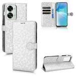 For OnePlus Nord 2T 5G Honeycomb Dot Texture Leather Phone Case(Silver)