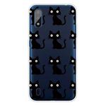 For Galaxy A01 Shockproof Painted Transparent TPU Protective Case(Black Cats)