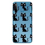 For Galaxy A11 / M11 Shockproof Painted Transparent TPU Protective Case(Black Cats)