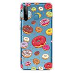 For Galaxy A21 Shockproof Painted Transparent TPU Protective Case(Donuts)