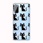 For Galaxy A41 Shockproof Painted Transparent TPU Protective Case(Black Cats)