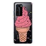For Huawei P40 Shockproof Painted Transparent TPU Protective Case(Ice Cream)