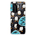 For Huawei P40 Shockproof Painted Transparent TPU Protective Case(Penguin)