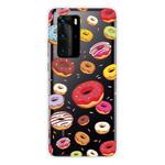 For Huawei P40 Shockproof Painted Transparent TPU Protective Case(Donuts)