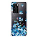 For Huawei P40 Shockproof Painted Transparent TPU Protective Case(Star Flower)