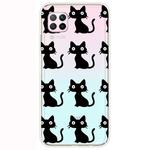 For Huawei P40 Lite Shockproof Painted Transparent TPU Protective Case(Black Cats)