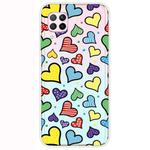 For Huawei P40 Lite Shockproof Painted Transparent TPU Protective Case(Hearts)