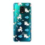 For Xiaomi Redmi Note 9S Shockproof Painted Transparent TPU Protective Case(Clound Horse)