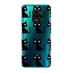 For Xiaomi Redmi Note 9S Shockproof Painted Transparent TPU Protective Case(Black Cats)