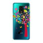 For Xiaomi Redmi Note 9S Shockproof Painted Transparent TPU Protective Case(Tree and Cat)