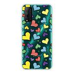 For Huawei Honor Play 4T Pro Shockproof Painted Transparent TPU Protective Case(Hearts)