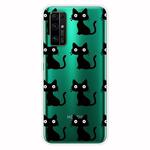 For Huawei Honor 30 Pro Shockproof Painted Transparent TPU Protective Case(Black Cats)