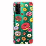 For Huawei Honor 30S Shockproof Painted Transparent TPU Protective Case(Donuts)